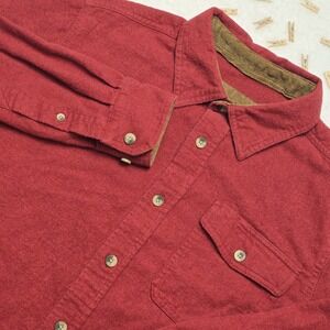 CQR Men's Flannel Shirt XS Red‎ Long Sleeve 100% Cotton Casual Outdoor Workwear